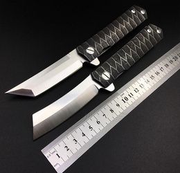 Nouveau couteau à lame pliante Flipper Knife Survival D2 Lame satinée Manche en acier EDC Pocket Couteaux à ouverture rapide Rondelle à roulement à billes De Lock