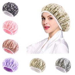 Nouveau Floral Print Night Sleep Cap Femmes Stretch Hair Care Bonnet Nightcap Sleeping Hat Chemo Cancer Hat Foulard Turban Headwear