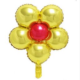 Nouveau Fleur Feuille D'aluminium Ballons Belle Cinq Disque Fleurs Ballon Jouets Arc Pilier Fête De Mariage Décoration Air Ballons