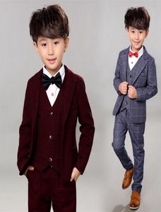 Nieuwe Bloem Jongens Formele Anzug Pak Kinderen Bruiloft Verjaardagsfeestje Jurk Blazer Vest Broek 3 stks Kind Tuxedo Prom Prestaties kostuum Y2472893