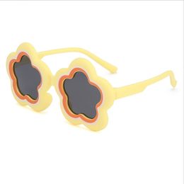 Nuevas flores de silicona infantil gafas de sol polarizadas lindas caricaturas coloridas gafas de sol niñas para niños