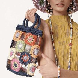 NIEUWE BLOEM HIEF GEKROEP DOUS SCHOUDE TAG RETRO HOLLOW KNITTE TOTE Etnische stijl Boho Handgemaakte Handtas Dames Travel Binkelbag 230304 230220