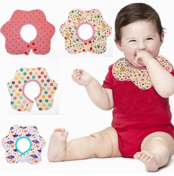Nouvelle fleur forme bébé bavoir coton salive serviette bavoirs imperméable bébé alimentation doux serviette tablier enfants écharpe