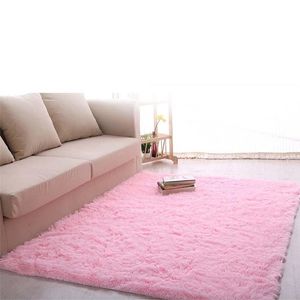 Nueva alfombra esponjosa antideslizante alfombra peluda alfombra de comedor alfombra de suelo alfombras de pelo rosa alfombras de pelo largo A609 PML246k