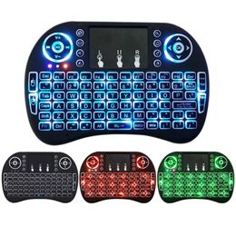 Nuevo Fly Air Mouse 2,4G Mini i8 teclado inalámbrico retroiluminado con retroiluminación rojo verde azul controles remotos para teclados MiniX