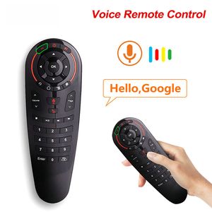 G30 Control remoto por voz 2,4G inalámbrico Air Mouse micrófono giroscopio 33 teclados IR aprendizaje para Android TV Box PK G10s W1