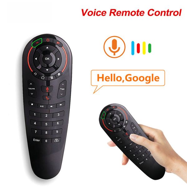 G30 télécommande vocale 2.4G sans fil Air souris Microphone Gyroscope 33 claviers apprentissage IR pour Android TV Box PK G10s W1