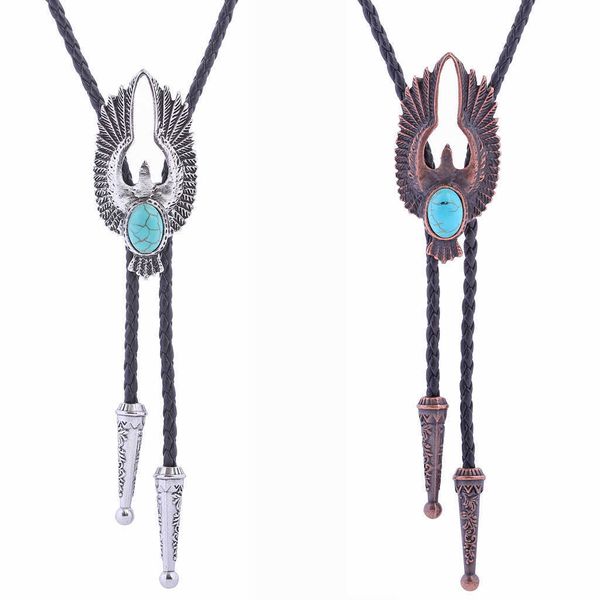 Nuevo Eagle Flying Turquoise Bolo Tie Secline para hombre Western Cowboy