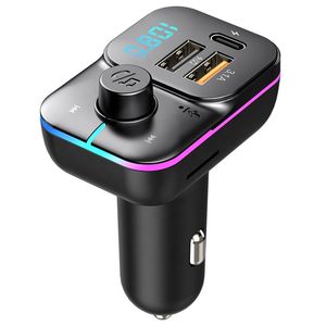 Nieuwe Fm-zender Bluetooth 5.0 Handsfree Car Kit Audio MP3 Speler Met USB Type-C Snellader Auto FM Modulator