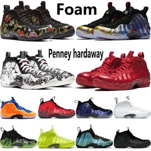 Chaussures de basket-ball pour hommes en mousse de qualité originale Penney Hardaway Pro Knicks Bright Crimson Volt One NRG Galaxy Floral Pearlized Pink Iridescent Sport Baskets