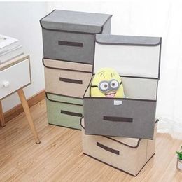 NEW Fold Non-woven Fabric Storage Box Gray Home Supplies Clothing Underwear Sock And Kid Toy Storage Organizer Cosmeticshome supplies organizer