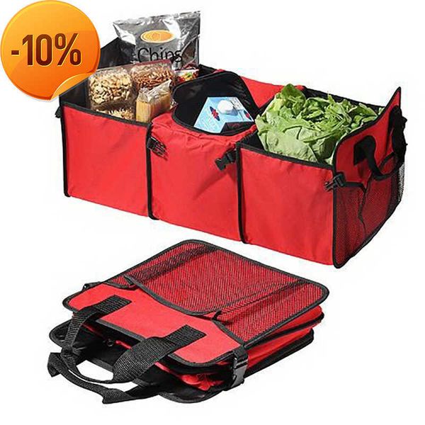 Nouveau pliable coffre de voiture organisateur nourriture boisson sac de rangement rangement rangement multi-fonction SUV conteneur garder au chaud froid boîte isolée