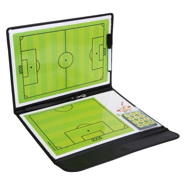 Nouveau pliable Football Tactic Board Coaching Board Magnetic Soccer Coach Tactical Plate Book Set avec Pen Clipboard Ball Supplies219o