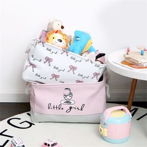 Nueva cesta de lavandería plegable para ropa sucia Pink Ballet Girl Toys Baskets Bag Organizador Kids Home Storage Organización de lavado T200416