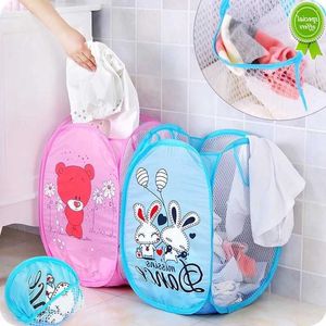 New Folding Laundry Basket Hamper Cartoon Pop Up Open Dirty Clothes Storage Basket Kids Toys Sundries Storage Box Organizer