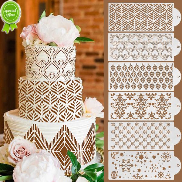 Nouveau Fondant Gâteau Pochoirs Moule Gaufrage En Plastique Pulvérisation Maille Timbres De Mariage Anniversaire Gâteau Décoration Outils De Noël Biscuits Dessin