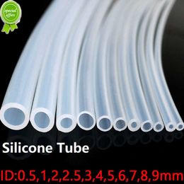 Nieuwe voedingskwaliteit transparante siliconen rubberen slang ID 0,5 1 2 3 4 5 6 7 8 9 10 mm od flexibele niet -toxische siliconen buis helder zacht 1 meter