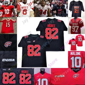 Nieuwe voetbalshirts Custom 2022 Western Kentucky Hilltoppers WKU Football Jersey NCAA College Kahlef Hailassie Upton Stout Kye Robichaux Bailey Zappe Michael Ma