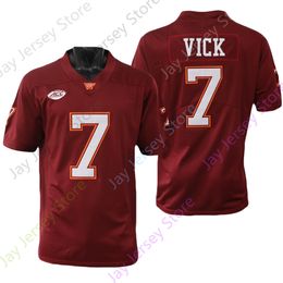 Nieuwe voetbalshirts Virginia Tech Hokies voetbalshirt NCAA College Michael Vick Size S-3XL All Steched Youth Men Red
