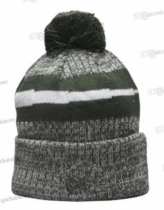 Nouveau Football Sport Rayures Revers Tricot Chapeau Mélange Couleurs Mode Fans Nyj Bleu Noir Rayé Baseball Sport Bonnets Chapeaux Os Skullies Revers Casquettes Taille Unique Nov16-01