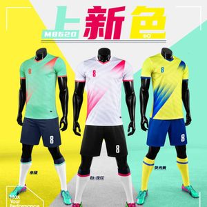 Nuevo traje de fútbol para hombre Traje de entrenamiento de juego de equipo impreso para hombres Camisa de fútbol deportivo de manga corta impresa en verano