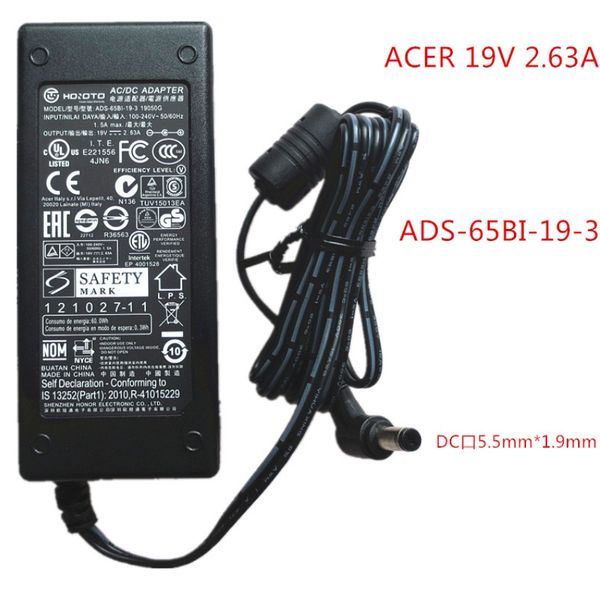 Adaptateur d'alimentation pour Acer 19V, 2,63 a, ADS-65BI-19-3, PA-1501-91, nouveau