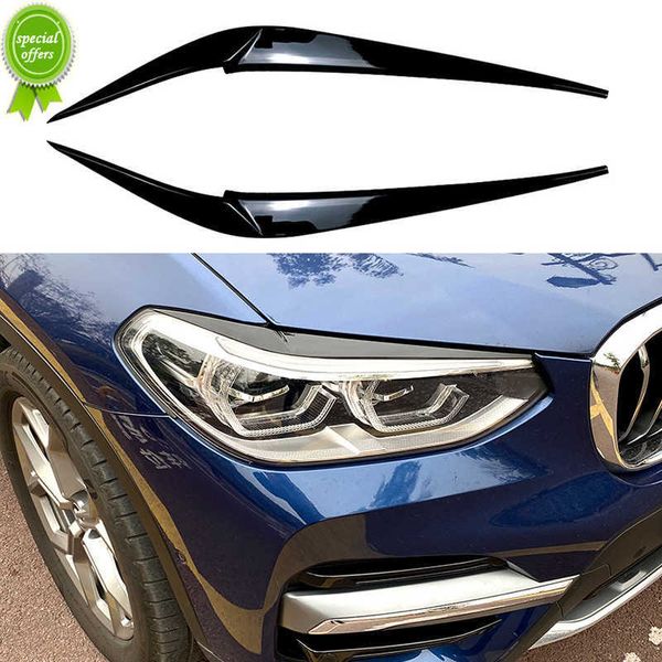 Nouveau pour BMW X4 X3 G01 G02 2018 2019 2020 2021 2 pièces brillant noir sourcils phare paupières couvercles ABS plastique accessoires décoratifs