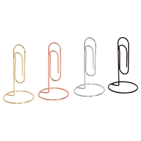 Nouveau pour Creative Paper Clip Hollow Holder Table Nom Card Clips de carte pour les photos