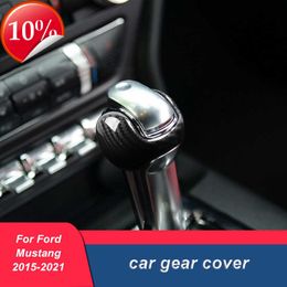 Nieuw Voor Ford Mustang 2015 2016 2017 2018 2019 2020 2021 Carbon Fiber Versnellingspook Knop Handvat Cover Trim interieur Accessoires