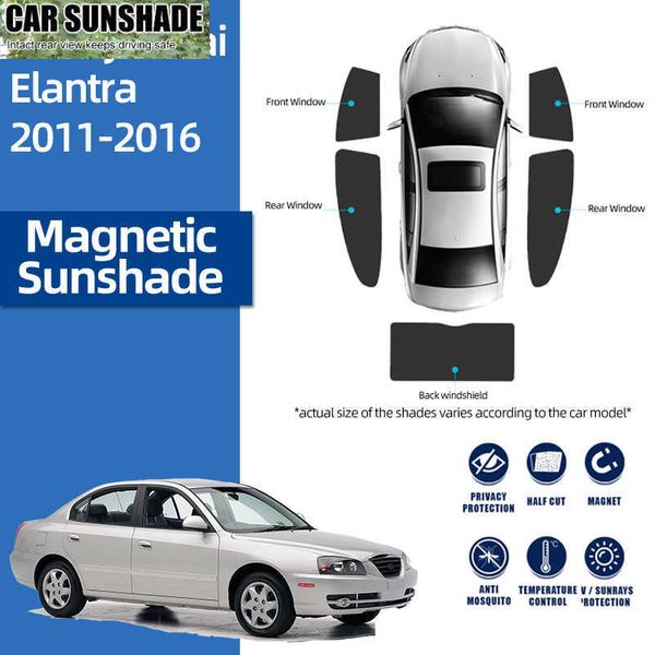 Nouveau pour Hyundai Elantra i35 Avante MD 2010-2016 Magnetic Car Sunshade Front Windshield Mesh Cadre Rideau de la fenêtre latérale arrière