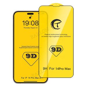 Meilleure qualité 9D couverture complète film de protection d'écran verre trempé 9H dureté HD clair pour iPhone 15 14 Pro Max 13 13pro 12 Mini 11 XS XR X 8 7 Plus 6S prix d'usine