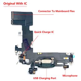 Nieuw voor iPhone 13 Pro Max Mini USB Charger Dock Connector Laadpoort Micro Flex Cable met logo -vervangingsonderdelen