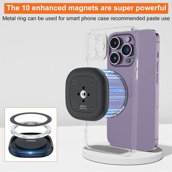Nouveau pour MAGSAFE à 1/4 Vis Trépied Mount pour iPhone 14/13 / 13PRO / 12/12 Pro MAX Android Magnetic Phone Sport pour Magsafe Case