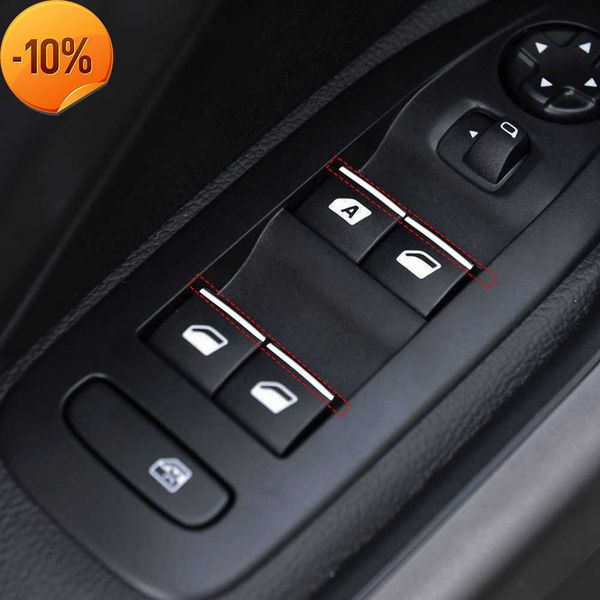 Nuevo para Peugeot 3008 GT 5008 GT 7 Uds ABS cromado para puerta de coche interruptor de botón de elevación de ventanas embellecedor de lentejuelas accesorios de coche 2017 2018 2019 2020