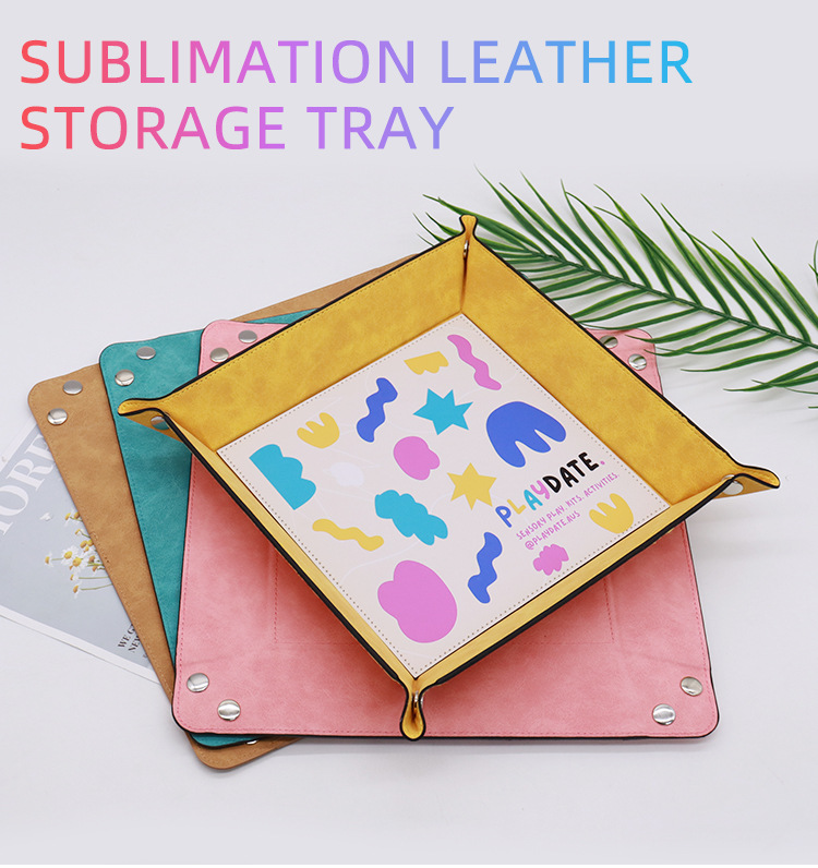 Sublimation Leather Storage Tray with white Blank printable your picture