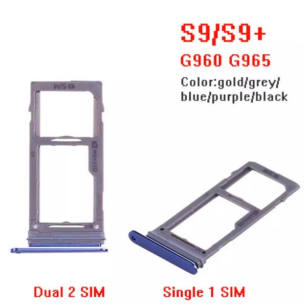 Nouveau Pour Samsung Galaxy S9 G960/S9 Plus G965 double simple support de carte Sim plateau de fente