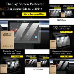 Nieuw Voor Tesla 3 2024 15-Inch Touch Screen Protector Cover Model 3 + Highland 8-Inch achterste Rij Display Gehard Glas HD Accessor