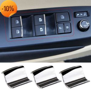 Nieuw voor Toyota Rav4 Corolla Aygo Verso Avensis Yaris Vitz Auto -accessoires 7 stks Chrome Car Windows Lifter Button Cover Silver Silver