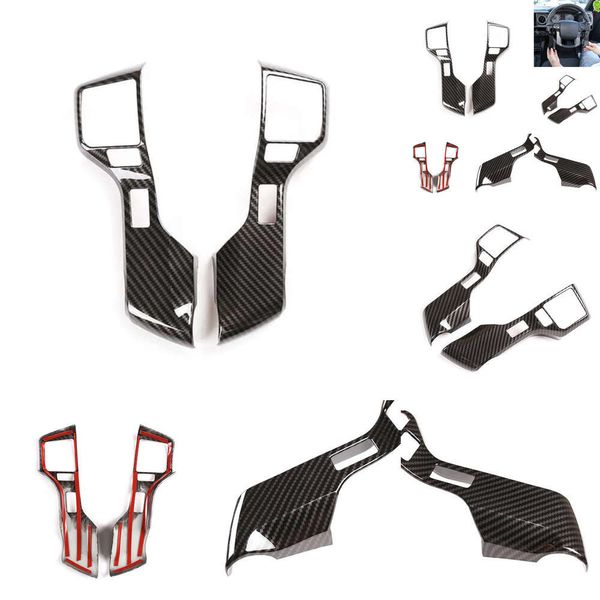 Nuevo para Toyota Tundra 2014 2015 2016 2017 2018 2019 2020 2pcs Patrón de fibra de carbono Accesorios de la cubierta del volante del automóvil ABS