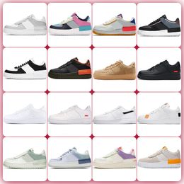 New Forces Trainer Shoes Designers Quality OG Hombres Mujeres 1 Low Running Negro Blanco Marrón Rojo Amarillo Naranja Multi Cuero Unisex Knit Skateboard Outdoor One Sneakers