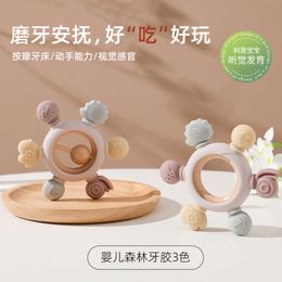 Nieuw bosdier tandlijm babytanden knarsen anti-eten hand siliconen bijtcomfort ring speelgoed