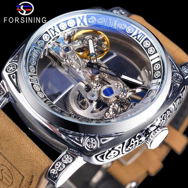 Nouveau Forsing Sports Mens Fashion Tarved Hollow Automatic Mechanical Watch