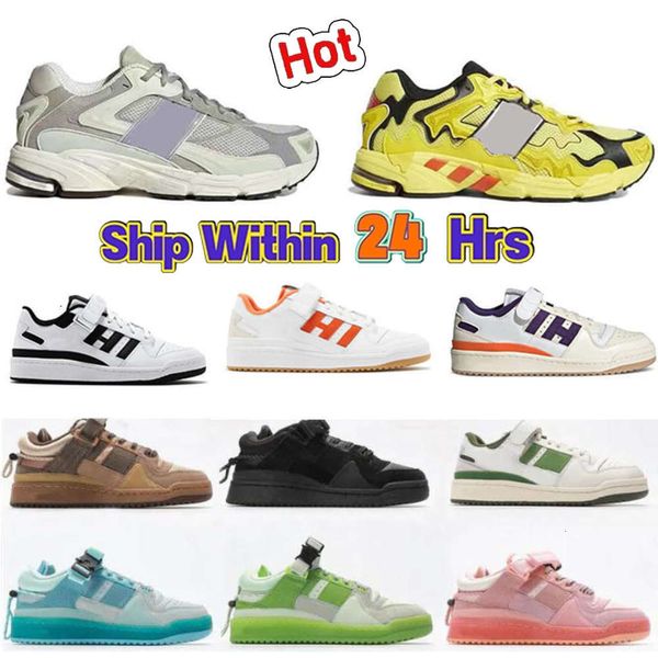 Nouveaux Forums Bas Bad Bunny Forum Boucle Basse Femmes Hommes Chaussures De Sport Hommes Femmes Boucle Crème Jaune Bleu Teinte Oeuf De Pâques Sports De Plein Air Baskets Hommes