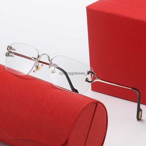 Nouvelles lunettes de soleil carrées sans cadre pour hommes et femmes Kajia en forme de jambes de jambe Optical Cadre