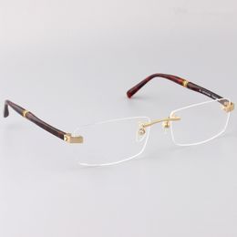Nuevos marcos MB449 hombres Joker de negocios Sus gafas sin montura Elegante Half Caja con receta Myopia Gafas Marco Lunette de Vue