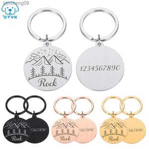 Nieuwe gratis gravure kat hond ID tag aangepaste gepersonaliseerde halsband huisdier charme naam hanger ketting kraag puppy accessoire L230620