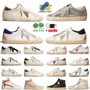 Nieuwe release Italië Designer Casual schoenen Luxe mode High Top Leather Suede Dames platform Sneakers Classic White Blue Pink Flat Trainers Loafers