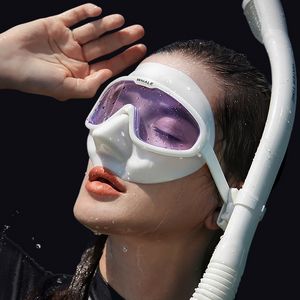 Nouveau masque d'oscillature Full Face Clear Lens anti-brouillard Masque sous-marin Lunettes de baignade Plongée de plongée de plongée