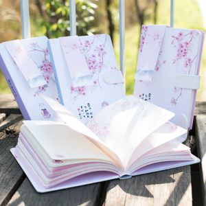Nouveau livre de main de Page de couleur fraîche beau rose Sakura bouton magnétique cahier grille journal vierge le cahier