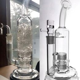 BIG Mobius Glazen waterpijpen glazen waterpijp dab rig Dubbele Stereo Matrix Perc met 18 mm joint Glazen Oliebrander Pijp